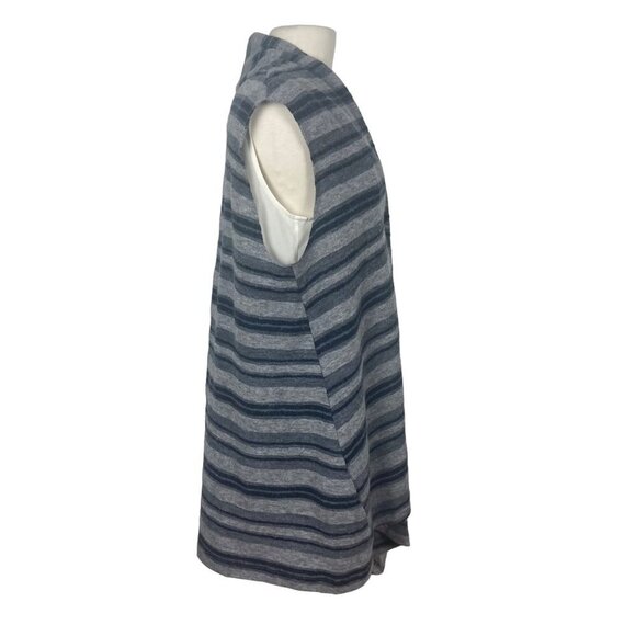 Spirithouse Asymmetrical Striped Vest Womens Large Gray Wool Blend Button Front - Picture 3 of 7